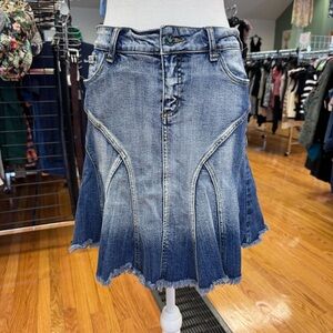 Wet Jeans Y2K Drop-waist Flared Denim Women's Skirt Whimsigoth